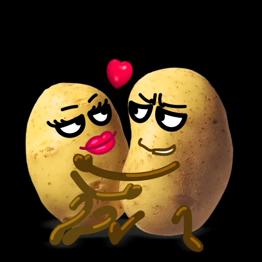 👩‍❤️‍💋‍👨 Стикер «Potato» для Telegram
