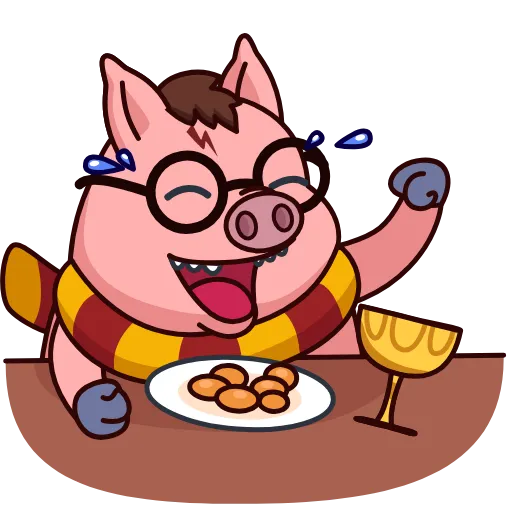 Стикерпак Potter Pig для Telegram