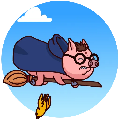 🧹 Эмодзи «Potter Pig» для Telegram