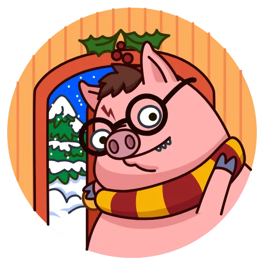 😉 Эмодзи «Potter Pig» для Telegram