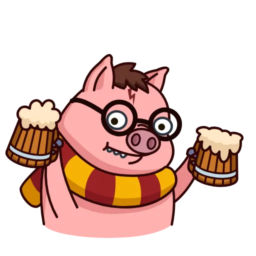 🍻 Эмодзи «Potter Pig» для Telegram