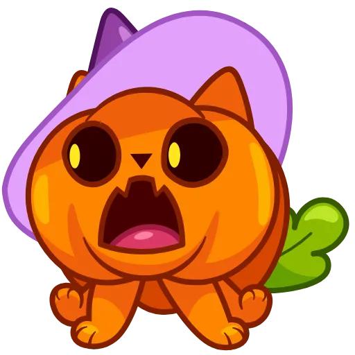 😦 Эмодзи «Pumpkin Cat» для Telegram
