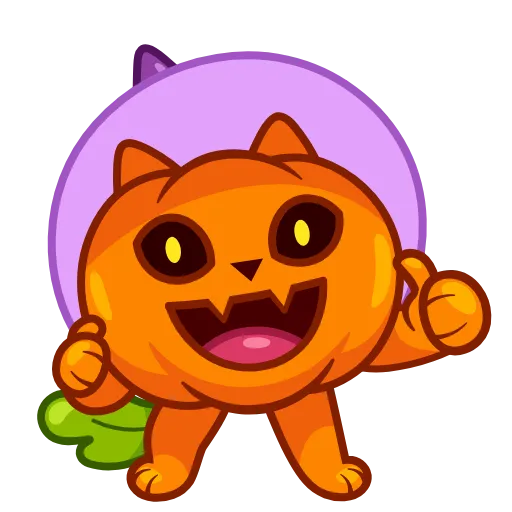 👍 Эмодзи «Pumpkin Cat» для Telegram