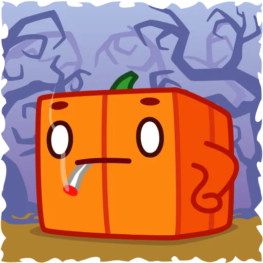 🤔 Эмодзи «Pumpkin Cube - квадратная тыква» для Telegram