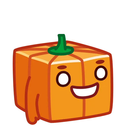 👍 Эмодзи «Pumpkin Cube - квадратная тыква» для Telegram