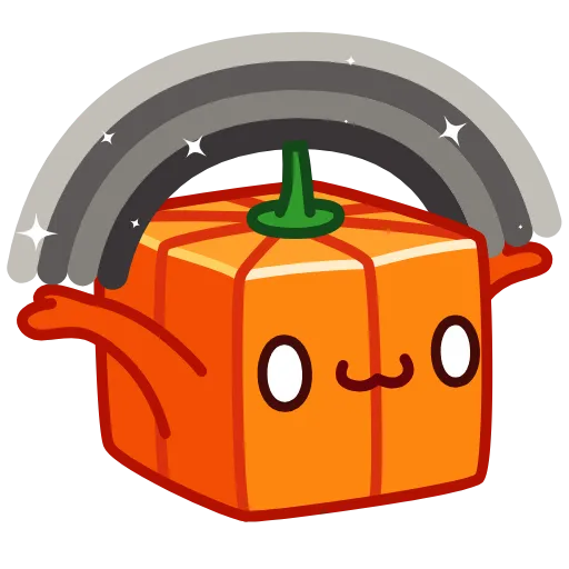 🌈 Эмодзи «Pumpkin Cube - квадратная тыква» для Telegram