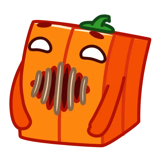 🤐 Эмодзи «Pumpkin Cube - квадратная тыква» для Telegram