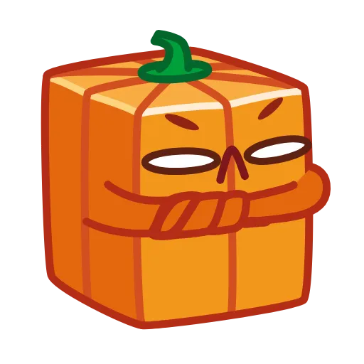 👎 Эмодзи «Pumpkin Cube - квадратная тыква» для Telegram