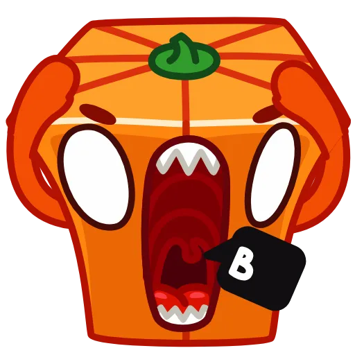 👻 Эмодзи «Pumpkin Cube - квадратная тыква» для Telegram