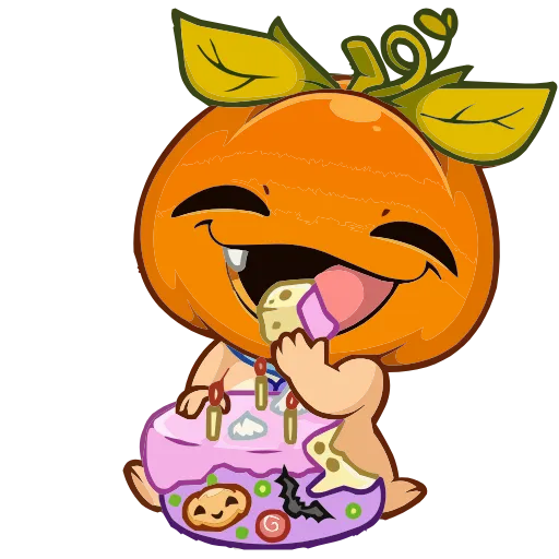 😋 Эмодзи «Набор с Тыквычем к Хэллоуину из ВК в качестве» для Telegram