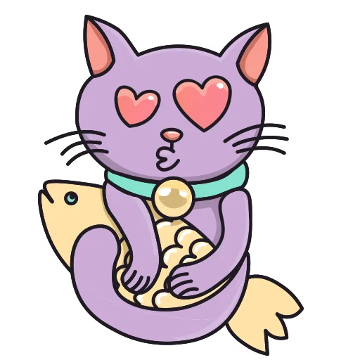 😘 Стикер «Purple Cat» для Telegram