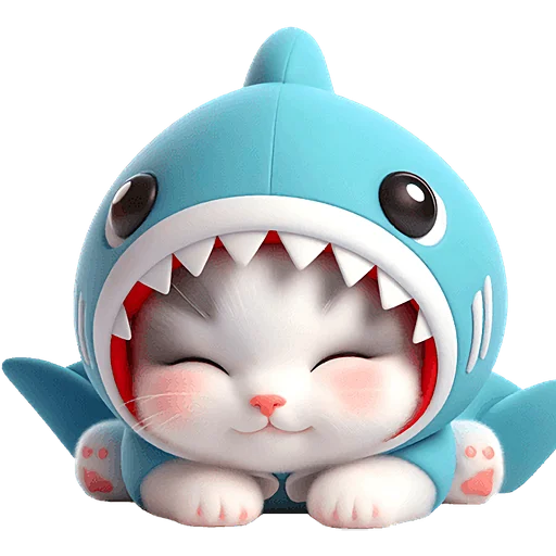 😴 Стикер «Пушистые акулы 2» для Telegram