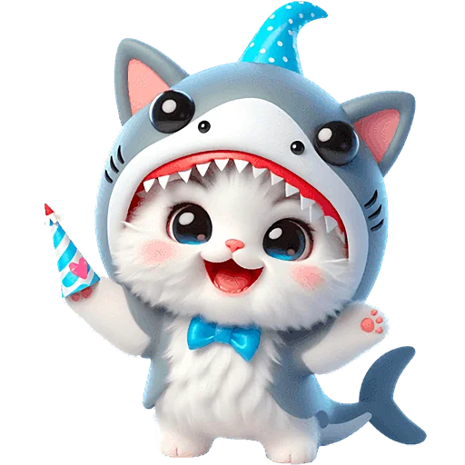 🥳 Стикер «Пушистые акулы 2» для Telegram