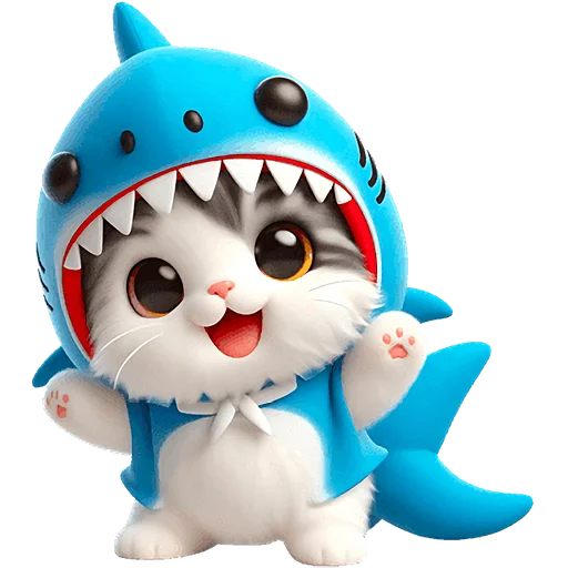 👻 Стикер «Пушистые акулы 2» для Telegram
