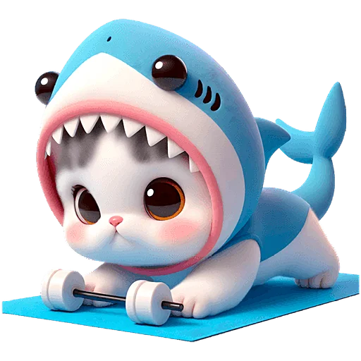 💪 Стикер «Пушистые акулы 2» для Telegram