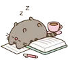 😴 Эмодзи «🍚 Pusheen Кот» для Telegram