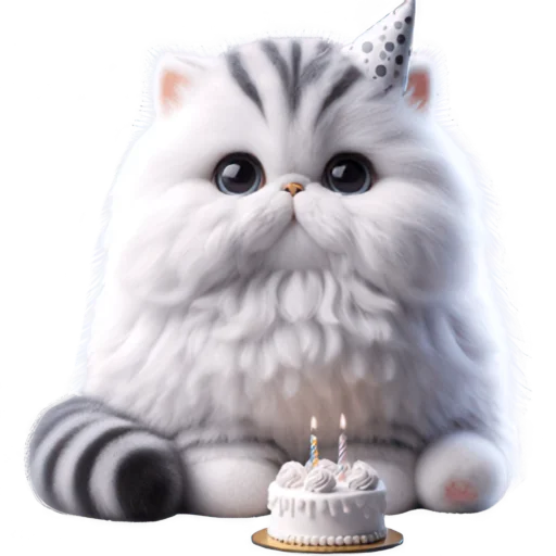 🎂 Стикер «Милый пушистик» для Telegram