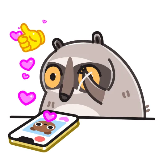 👍 Эмодзи «Raccoon Days» для Telegram