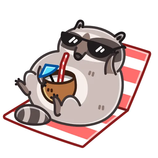 🏖 Эмодзи «Raccoon Days» для Telegram