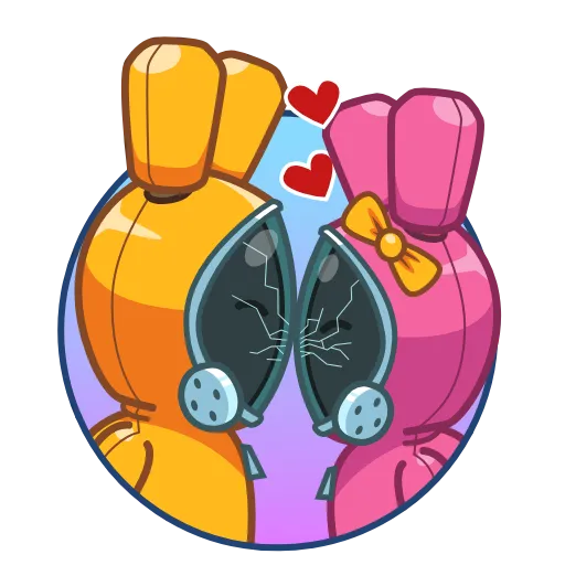 👩‍❤️‍💋‍👨 Эмодзи «Rad Bunny» для Telegram