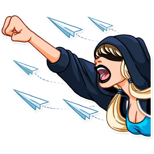 🤛 Стикер «Resistance Girl» для Telegram