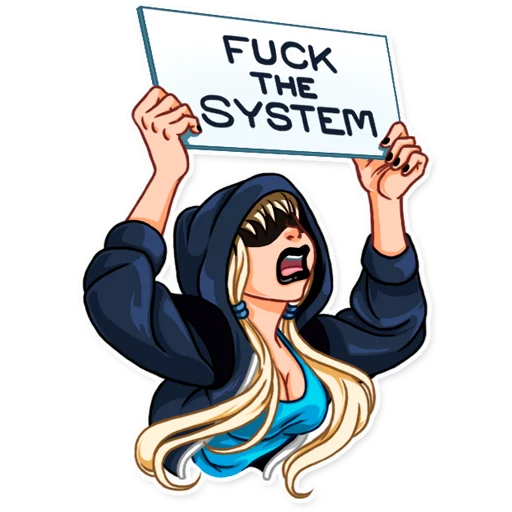 🤬 Стикер «Resistance Girl» для Telegram