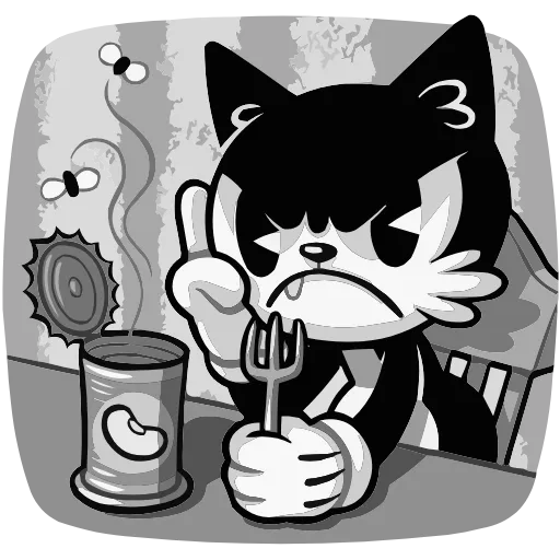 😒 Эмодзи «Ретрокот Джо» для Telegram