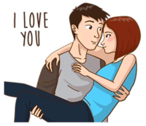 ❤ Стикер «Romantic Couple In Love» для Telegram