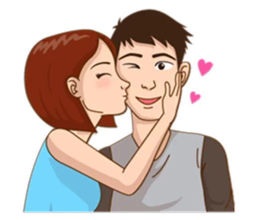 😘 Стикер «Romantic Couple In Love» для Telegram
