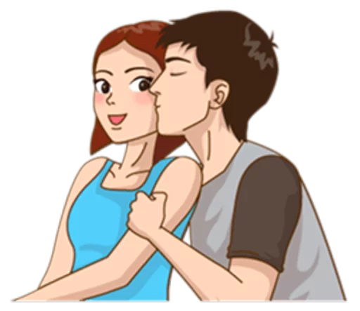 😘 Стикер «Romantic Couple In Love» для Telegram