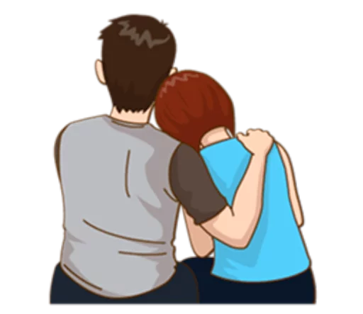 ❤ Стикер «Romantic Couple In Love» для Telegram