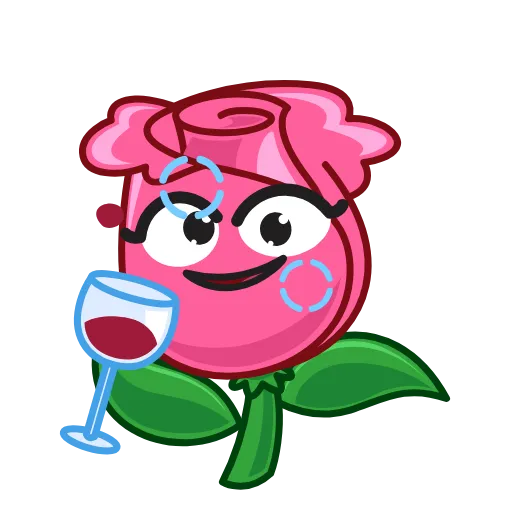 🍷 Эмодзи «☺ Роза - анимированные розочка» для Telegram