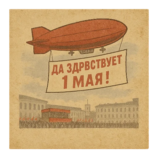 1⃣ Стикер «С первым Мая» для Telegram