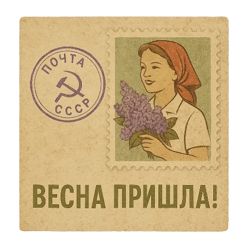 📬 Стикер «С первым Мая» для Telegram