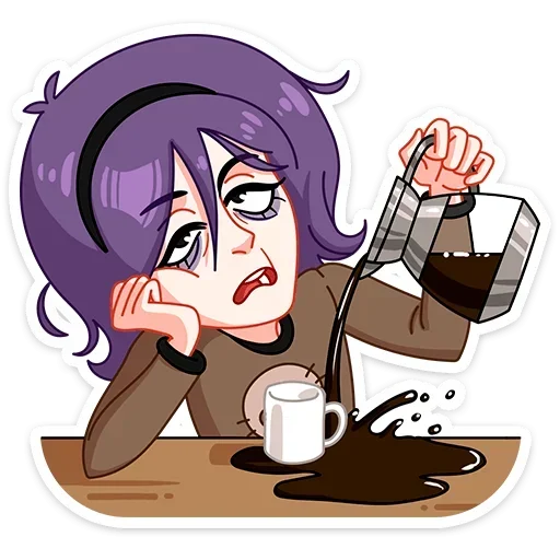 ☕️ Стикер «Саманта без надписей» для Telegram