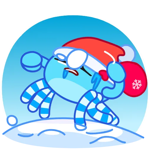 🥶 Эмодзи «Santas Crab» для Telegram
