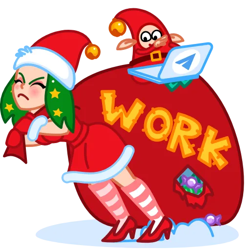 🤩 Эмодзи «Santa Girl» для Telegram