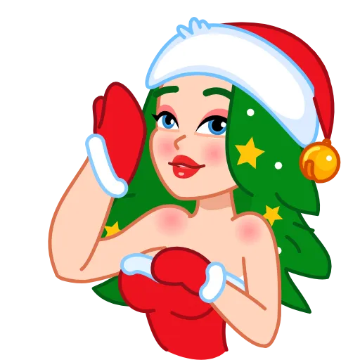 Стикерпак Santa Girl для Telegram