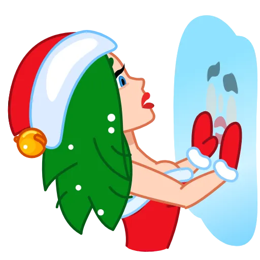 🤩 Эмодзи «Santa Girl» для Telegram