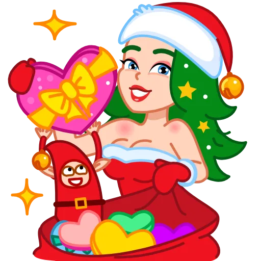🤩 Эмодзи «Santa Girl» для Telegram