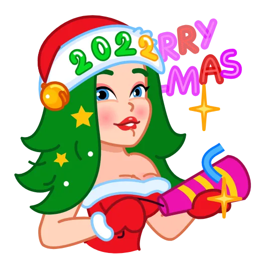🤩 Эмодзи «Santa Girl» для Telegram