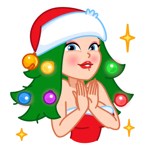 🤩 Эмодзи «Santa Girl» для Telegram