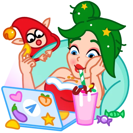 🤩 Эмодзи «Santa Girl» для Telegram