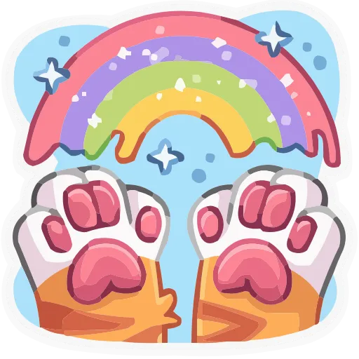 🌈 Эмодзи «Лапки царапки» для Telegram