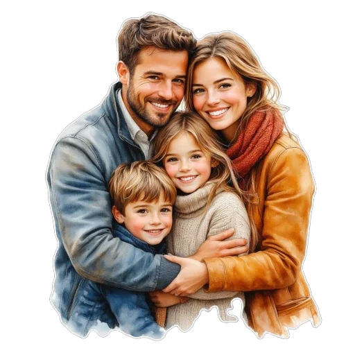 👨‍👩‍👦‍👦 Стикер «Семья» для Telegram