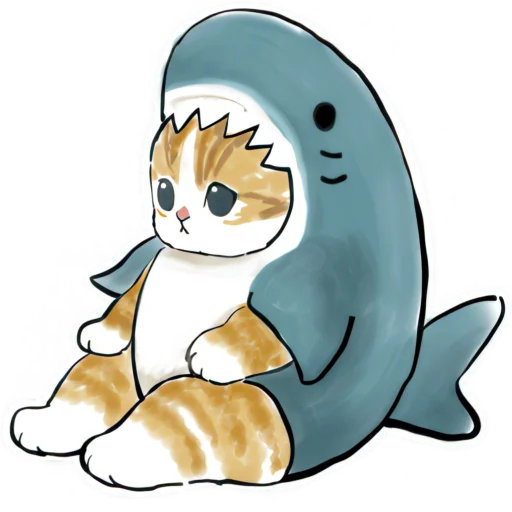 🥺 Стикер «Акула и котята» для Telegram