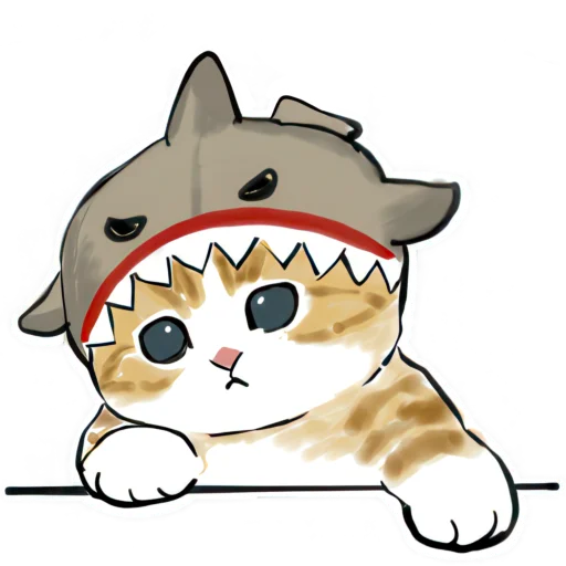 🥹 Стикер «Акула и котята» для Telegram