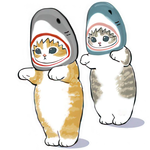 💃 Стикер «Акула и котята» для Telegram