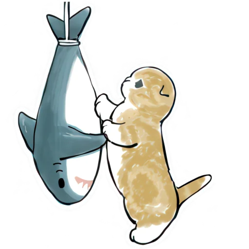 🦈 Стикер «Акула и котята» для Telegram