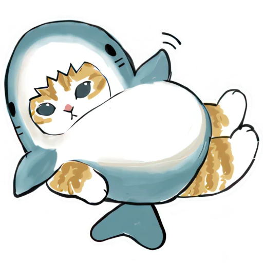 👋 Стикер «Акула и котята» для Telegram